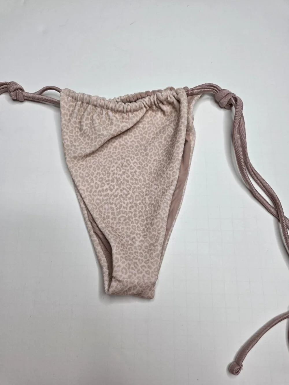 New Frankie’s Bikinis Coco Cheetah Tia Terry String Bikini Bottom Large